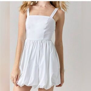 Adrienne white bubble skirt min dress